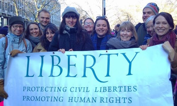 Liberty supporters holding a banner